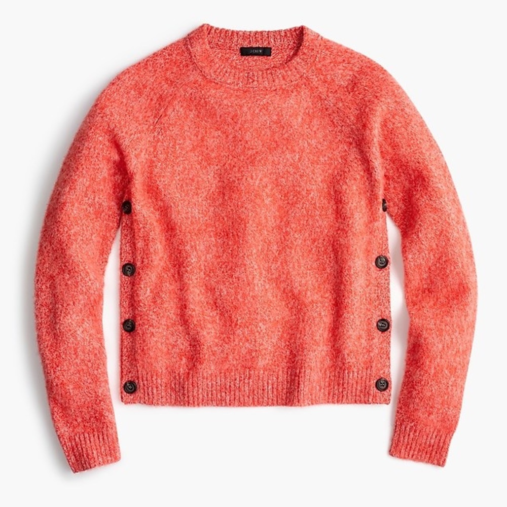 JCrew Brushed lambswool cropped sweater w/ buttons